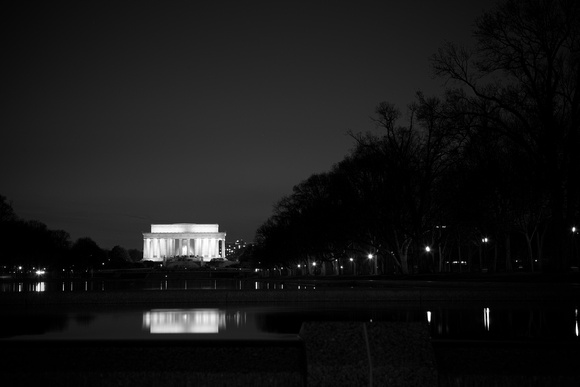 Lincoln Memorial at Night in B/W